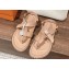 Hermes Inboard sandals in woven ribbon and calfskin Beige 2024