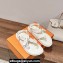 Hermes Inboard sandals in woven ribbon and calfskin White 2024