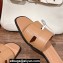 Hermes Idioma sandals with "Mosaique" motif in calfskin Brown 2024