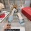Roger Vivier Très Vivier Metal Buckle Mules in Patent Leather Light Blue 2024