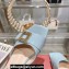 Roger Vivier Très Vivier Metal Buckle Mules in Patent Leather Light Blue 2024