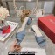 Roger Vivier Très Vivier Strass Buckle Mules in Denim Blue 2024