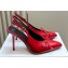 Jacquemus Heel 10cm Les slingbacks Cubisto hautes pumps Glazed Leather Red 2024