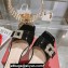 Roger Vivier Très Vivier Strass Buckle Mules in Patent Leather Black 2024