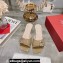 Roger Vivier Très Vivier Strass Buckle Mules in Patent Leather Beige 2024