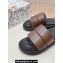 Dolce & Gabbana Padded and quilted Nappa-look fabric Men's sandals Coffee 2024