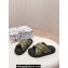 Dolce & Gabbana Padded and quilted Nappa-look fabric Men's Crossover sandals Green 2024