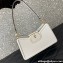 Valentino VLogo Leather shoulder bag in grainy calfskin White 2024