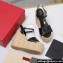 Valentino Heel 15cm Platform 7cm Vlogo Cut-Out Wedge Sandals Espadrilles in calfskin leather Black 2024