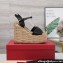 Valentino Heel 15cm Platform 7cm Vlogo Cut-Out Wedge Sandals Espadrilles in calfskin leather Black 2024