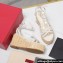 Valentino Heel 11cm Platform 4cm Raflower Wedge Sandals Espadrilles in calfskin leather White 2024