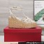 Valentino Heel 11cm Platform 4cm Raflower Wedge Sandals Espadrilles in calfskin leather White 2024