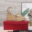 Valentino Heel 11cm Platform 4cm Raflower Wedge Sandals Espadrilles in calfskin leather Gold 2024