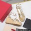 Valentino Heel 11cm Platform 4cm Raflower Wedge Sandals Espadrilles in calfskin leather Gold 2024