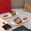 Valentino Vlogo Cut-Out Slide Sandals Espadrilles in calfskin leather Brown 2024