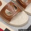 Valentino Vlogo Cut-Out Slide Sandals Espadrilles in calfskin leather Brown 2024