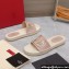 Valentino Vlogo Cut-Out Slide Sandals Espadrilles in calfskin leather Nude 2024