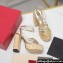 Valentino Heel 13cm Platform 4cm Raflower Wedge Sandals Espadrilles in calfskin leather Gold 2024