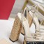 Valentino Heel 13cm Platform 4cm Raflower Wedge Sandals Espadrilles in calfskin leather White 2024