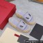 Valentino Heel 8.5cm Platform 5.5cm Vlogo Cut-Out Slide Wedge Sandals Espadrilles in calfskin leather Lilac 2024