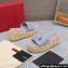 Valentino Heel 8.5cm Platform 5.5cm Vlogo Cut-Out Slide Wedge Sandals Espadrilles in calfskin leather Lilac 2024