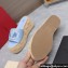 Valentino Heel 8.5cm Platform 5.5cm Vlogo Cut-Out Slide Wedge Sandals Espadrilles in calfskin leather Blue 2024