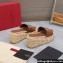 Valentino Heel 8.5cm Platform 5.5cm Vlogo Cut-Out Slide Wedge Sandals Espadrilles in calfskin leather Brown 2024