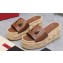 Valentino Heel 8.5cm Platform 5.5cm Vlogo Cut-Out Slide Wedge Sandals Espadrilles in calfskin leather Brown 2024