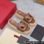 Valentino Heel 8.5cm Platform 5.5cm Vlogo Cut-Out Slide Wedge Sandals Espadrilles in calfskin leather Brown 2024