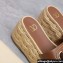 Valentino Heel 8.5cm Platform 5.5cm Vlogo Cut-Out Slide Wedge Sandals Espadrilles in calfskin leather Brown 2024