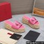 Valentino Heel 8.5cm Platform 5.5cm Vlogo Cut-Out Slide Wedge Sandals Espadrilles in calfskin leather Pink 2024