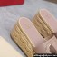 Valentino Heel 8.5cm Platform 5.5cm Vlogo Cut-Out Slide Wedge Sandals Espadrilles in calfskin leather Nude 2024