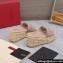 Valentino Heel 8.5cm Platform 5.5cm Vlogo Cut-Out Slide Wedge Sandals Espadrilles in calfskin leather Nude 2024