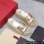 Valentino Heel 8.5cm Platform 5.5cm Vlogo Cut-Out Slide Wedge Sandals Espadrilles in calfskin leather Gold 2024