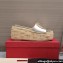 Valentino Heel 8.5cm Platform 5.5cm Vlogo Cut-Out Slide Wedge Sandals Espadrilles in calfskin leather Gold 2024