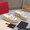 Valentino Heel 8.5cm Platform 5.5cm Vlogo Cut-Out Slide Wedge Sandals Espadrilles in calfskin leather White 2024