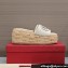 Valentino Heel 8.5cm Platform 5.5cm Vlogo Cut-Out Slide Wedge Sandals Espadrilles in calfskin leather White 2024
