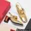 Valentino Heel 6.5cm VLogo Locker Mary-Jane slingback pumps in calfskin MIRRORED Gold 2024