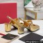 Valentino Heel 6.5cm VLogo Locker Mary-Jane slingback pumps in calfskin MIRRORED Gold 2024