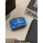 Chanel Metal, Calfskin & Resin Cuff Bracelet ABE038 Gold, Black & Blue 2024