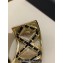 Chanel Metal, Calfskin & Resin Cuff Bracelet ABE038 Gold, Black & Blue 2024