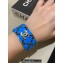 Chanel Metal, Calfskin & Resin Cuff Bracelet ABE038 Gold, Black & Blue 2024
