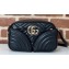 Gucci GG Marmont small shoulder bag 798715 Black matelassé chevron leather 2024