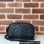 Gucci GG Marmont small shoulder bag 798715 Black matelassé chevron leather 2024