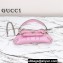 Gucci Horsebit Chain small shoulder bag 764339 iridescent quilted chevron leather Pink 2024