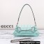 Gucci Horsebit Chain small shoulder bag 764339 iridescent quilted chevron leather Blue 2024