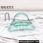 Gucci Horsebit Chain small shoulder bag 764339 iridescent quilted chevron leather Blue 2024