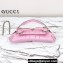 Gucci Horsebit Chain medium shoulder bag 764255 iridescent quilted chevron leather Pink 2024
