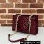 Gucci GG Marmont small tote bag 779727 Burgundy matelassé chevron leather 2024