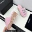 Chanel Platform Pearl and Crystal CC Logo Shearling Mules Pink 2024